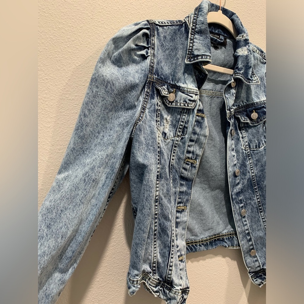 Denim Jacket Parisian Puff Sleeve - Picture 3 of 4
